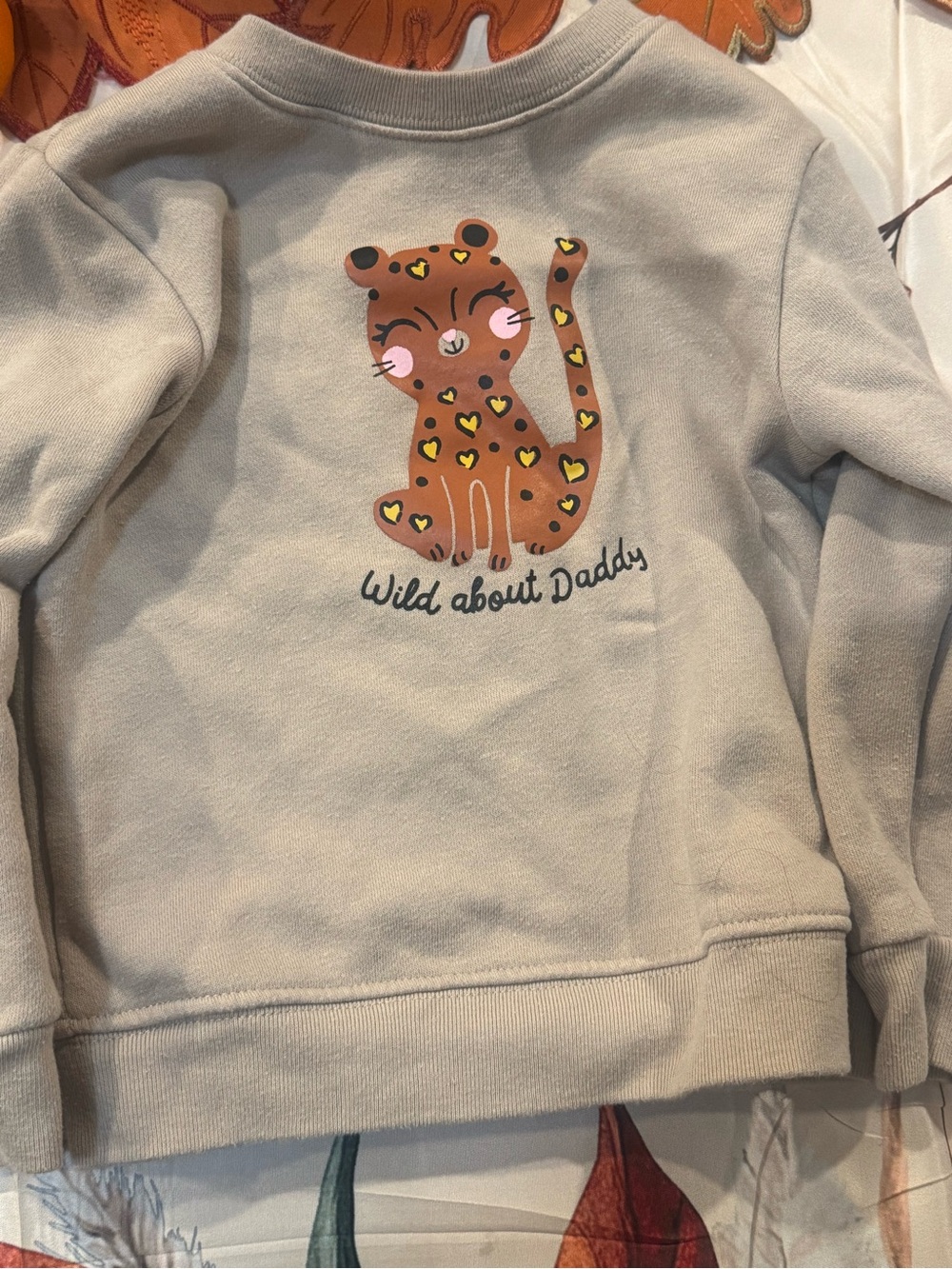Garanimals Beige Kids Sweatshirt with Brown Leopard Graphic